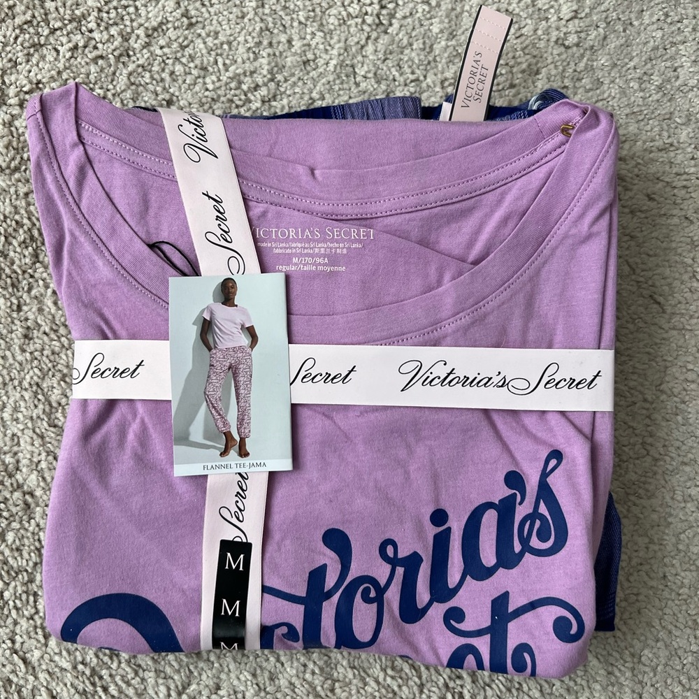 Victoria's Secret Flannel Tee-Jama, size M